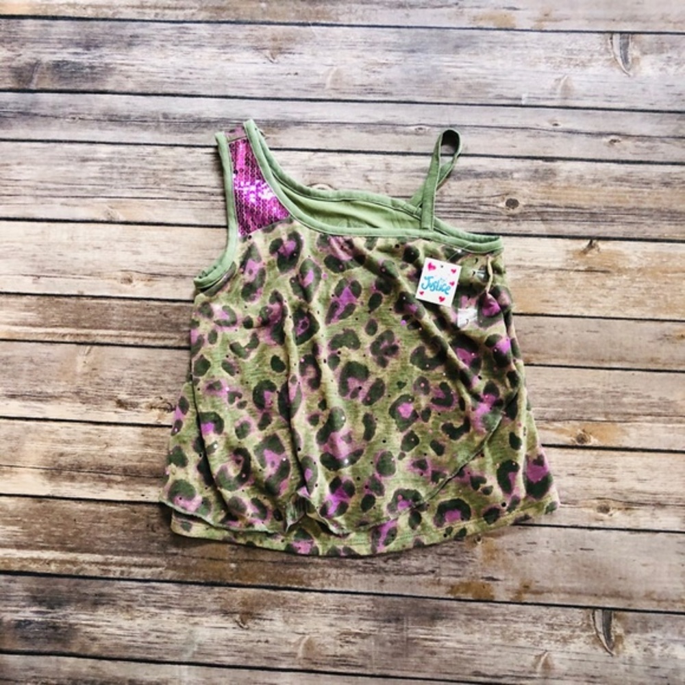 Justice leopard print tank top! Size 7